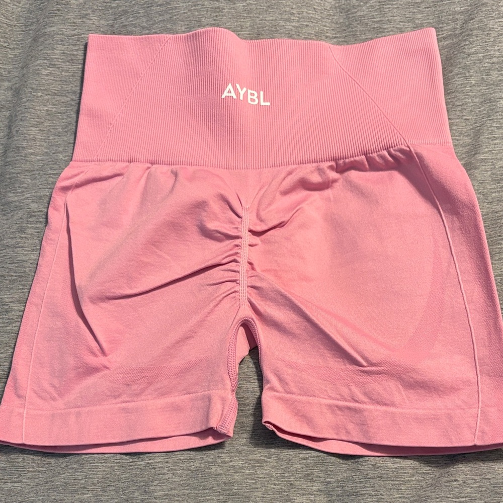 AYBL High-Waisted Pink Athletic Shorts- 3”